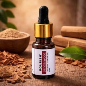 Pourish sandalwood essential oil 10ml pure natural oil dropper bottle for aromatherapy skin care and relaxation