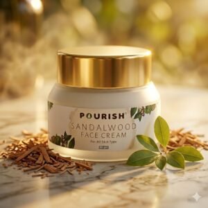 Pourish sandalwood face cream 40gm moisturizing cream for all skin types with natural glow and hydration
