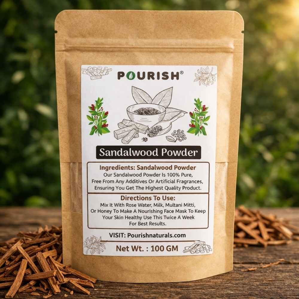 pourish sandalwood powder natural face pack usage image pourish sandalwood powder natural face pack usage image
