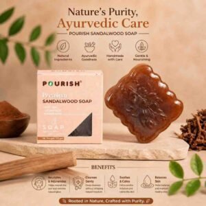POURISH Premium Sandalwood Soap with Natural Chandan for glowing skin