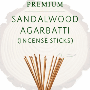 Premium Sandalwood Agarbatti hand-rolled natural incense sticks with authentic sandalwood fragrance for meditation, prayer, yoga, and home aroma.